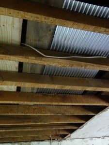 Demolition #7a, and Thoughts on Corrugated Steel as Ceiling Material